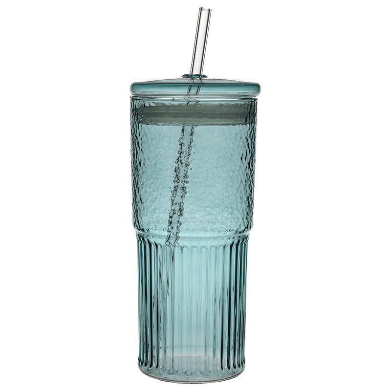 Glass Straw Cup Glass With Lid Large