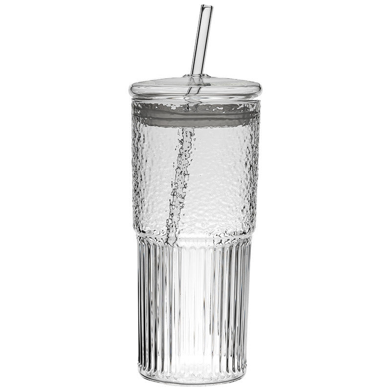 Glass Straw Cup Glass With Lid Large