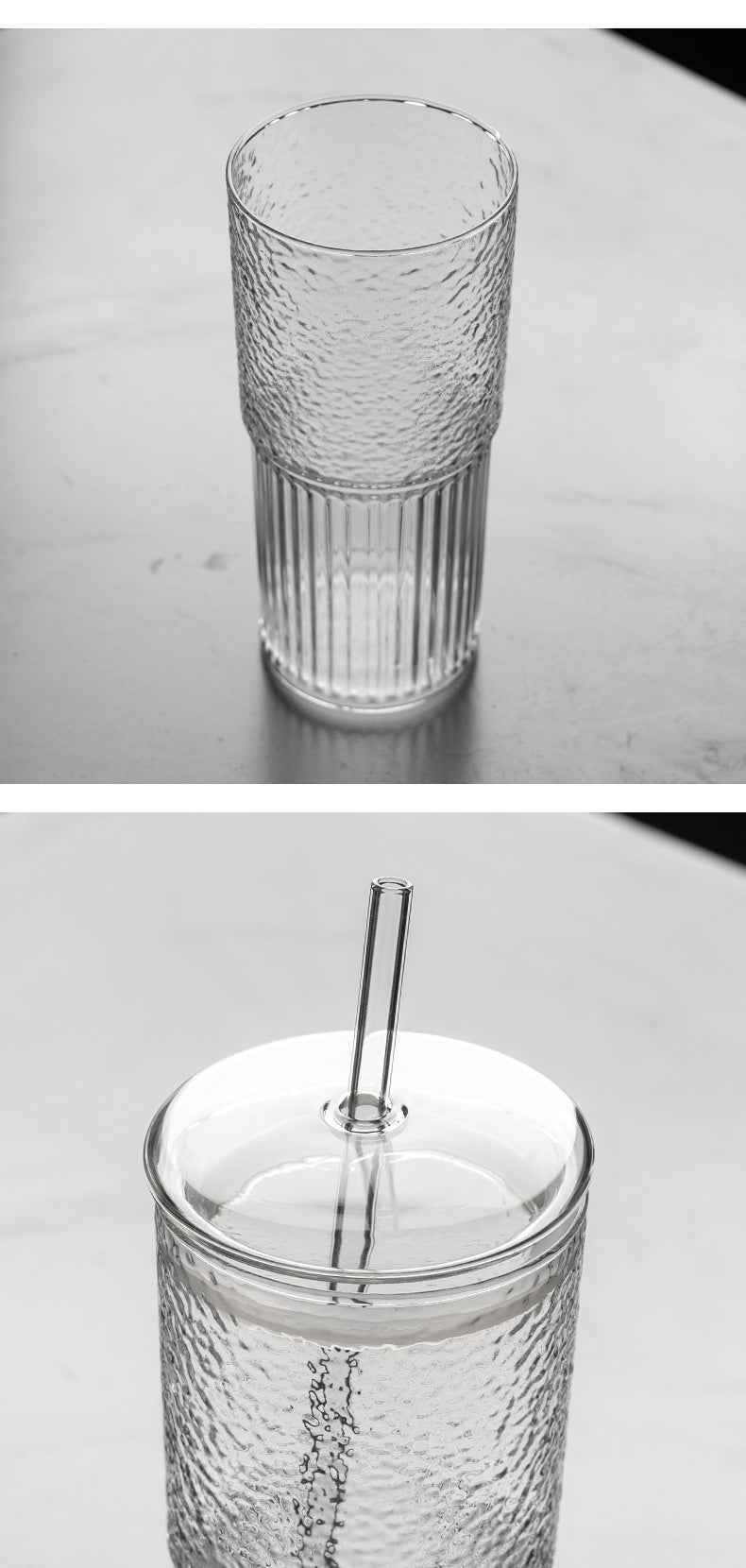 Glass Straw Cup Glass With Lid Large