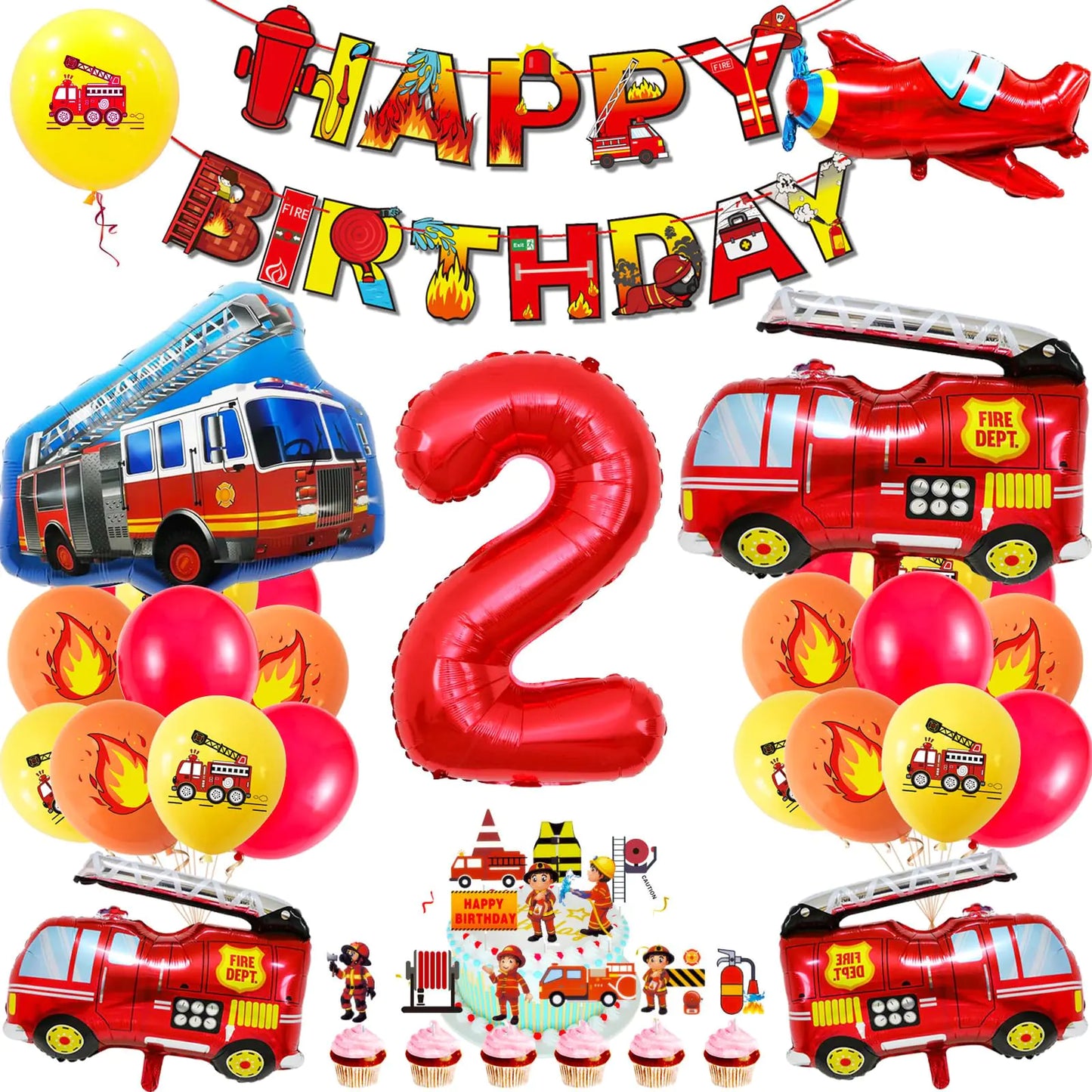 Fire Truck Party Decorations 2 Years