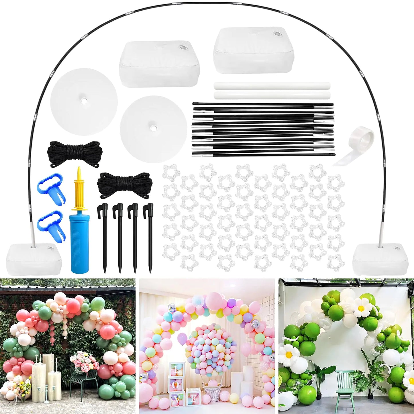 BHUCUTU Balloon Arch Kit Adjustable Balloon Arch Stand with Base