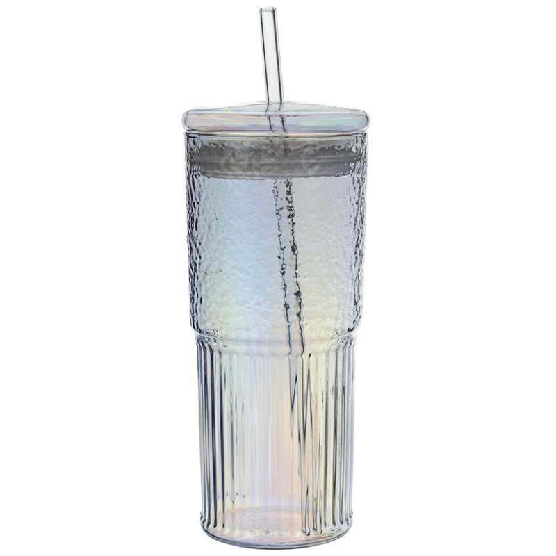 Glass Straw Cup Glass With Lid Large
