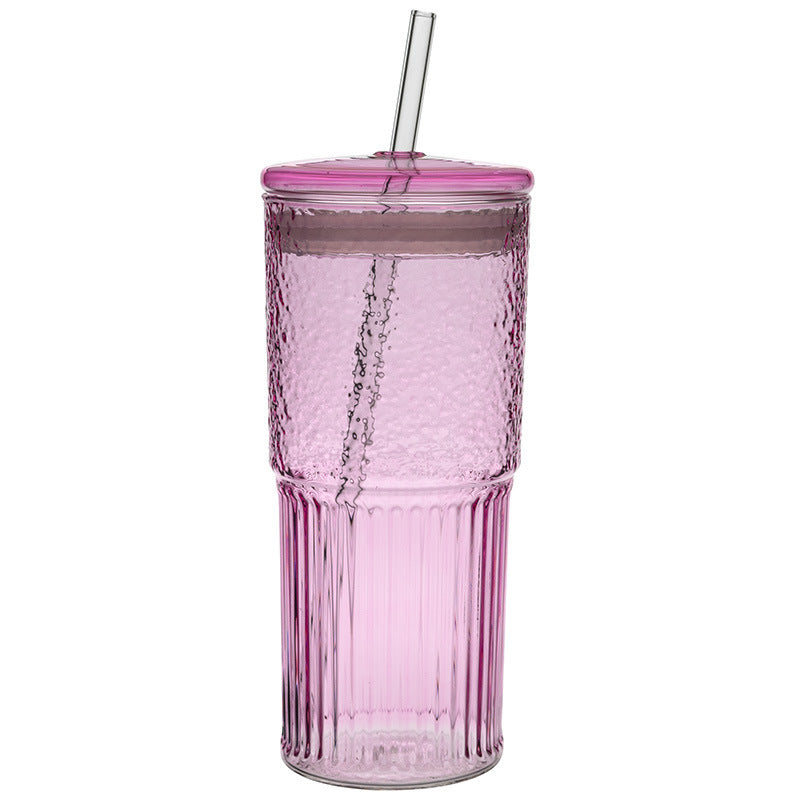 Glass Straw Cup Glass With Lid Large