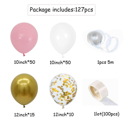127pcs Pink Balloon Arch Garland Kit