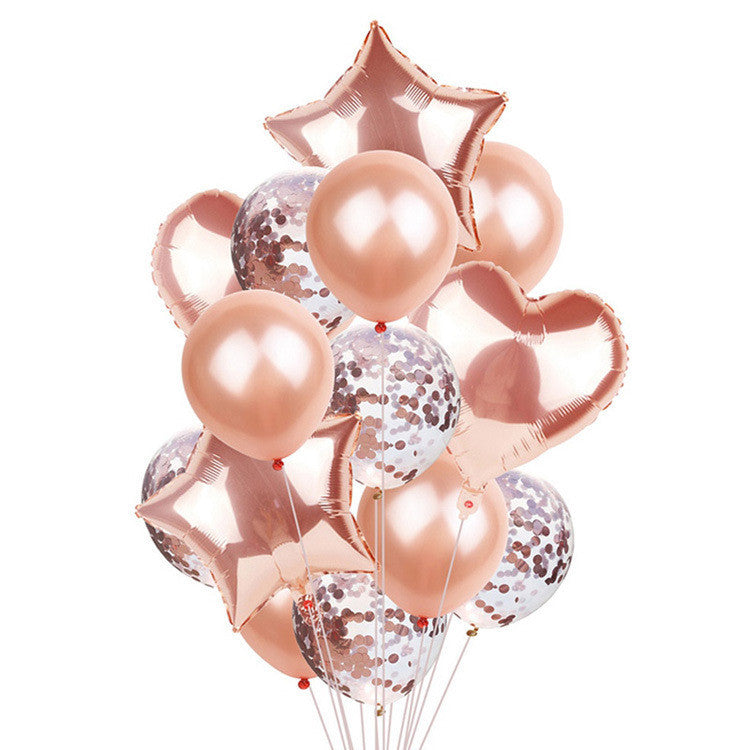 18 Inch Five-pointed Star Heart-shaped Aluminum Foil Balloon Set