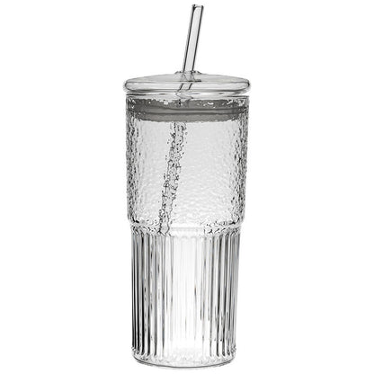 Glass Straw Cup Glass With Lid Large