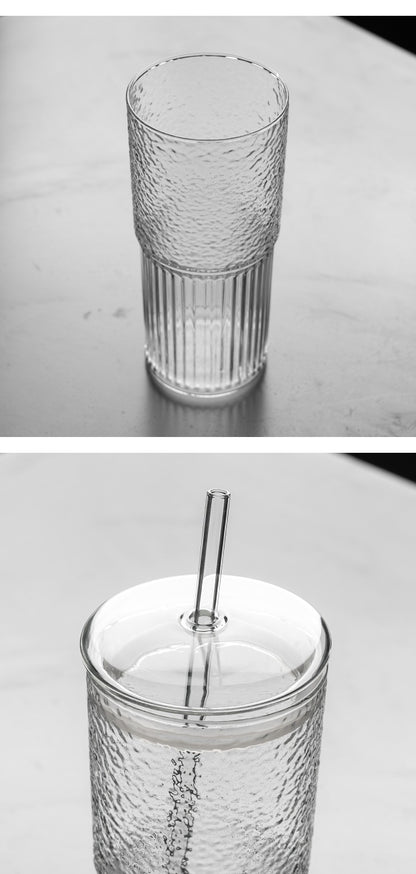 Glass Straw Cup Glass With Lid Large