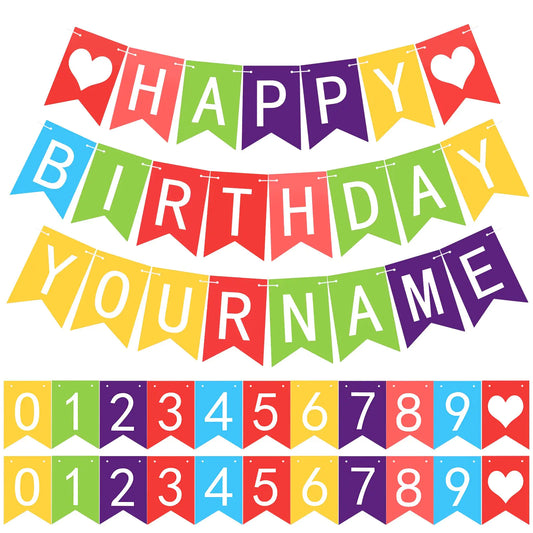 Meanplan 124 Pcs DIY Letter Banner Glitter Customizable Banner Reusable