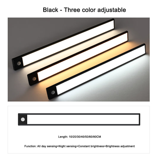 Intelligent ultra-thin wireless LED human body sensing light rechargeable magnetic strip light