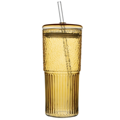 Glass Straw Cup Glass With Lid Large