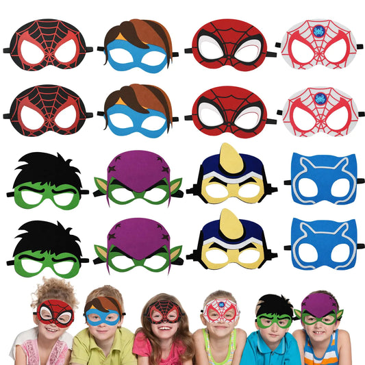 16 Pack Of Superhero Masks For kids