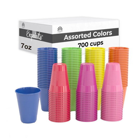 700 Assorted Color 7 Oz Plastic Cups