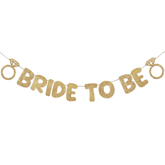 Breling Pre Strung Bride to Be Glitter Banner Bridal Shower