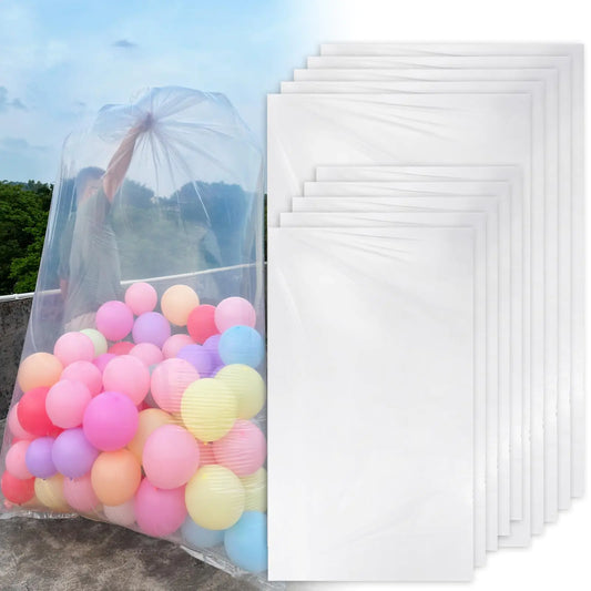 Large balloon bags(10 Pcs) balloon transport bags transparent giant storage bags 59x98 inches(5pcs) 47x59